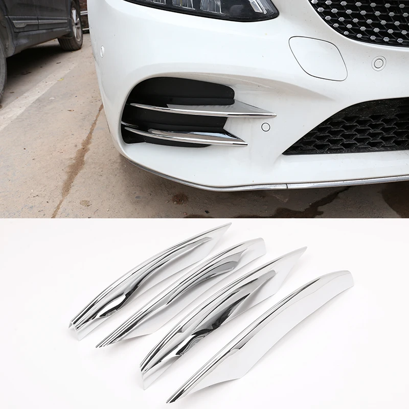 

For Mercedes Benz C Class W205 C180L C260 C300 2019-2021 Car-styling ABS Chrome Air intake grille Strips Trim Car Accessories