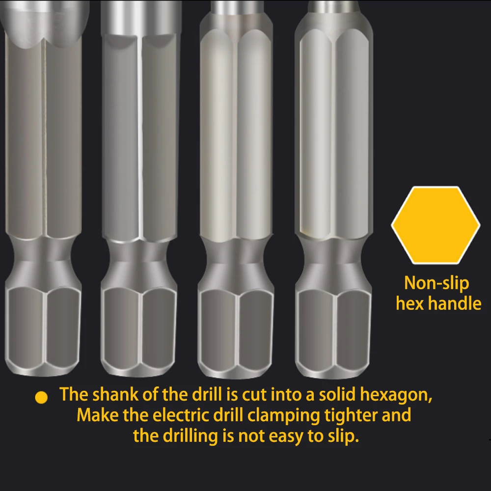 Brick and Glass Crosshead Drill Bits, Hard Alloy Glass Drill Bits, 4-blade Alloy Triangular Drill Bits, Metal Tools3-12