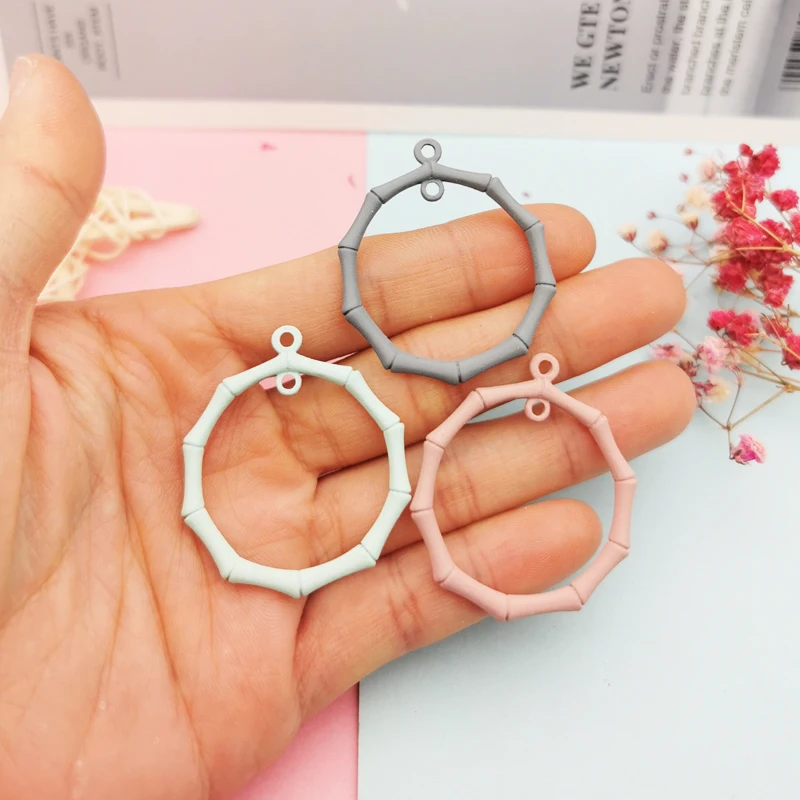 10pcs Slub Round Enamel Charms Connectors Metal Circle Pendants Charms Fit Necklace Earrings DIY Jewelry Accessories Finding