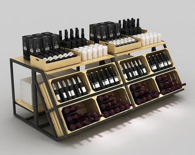 Wine island cabinet display rack water table high and low table food promotion pile supermarket shelves