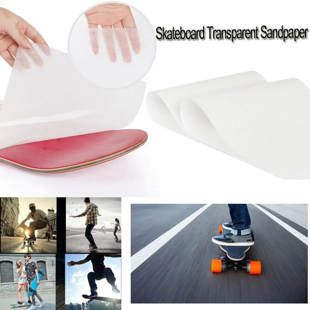 126*26cm Longboard Sandpaper Clear Longboard Skate Scooter Sandpaper Sticker Skateboard Thickened Grip Tape