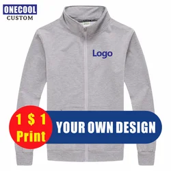 Fashion Zipper Thin Jacket Custom Logo Printed Personal Design Men And Women Sweater Embroidery Picture Text ONECOOL