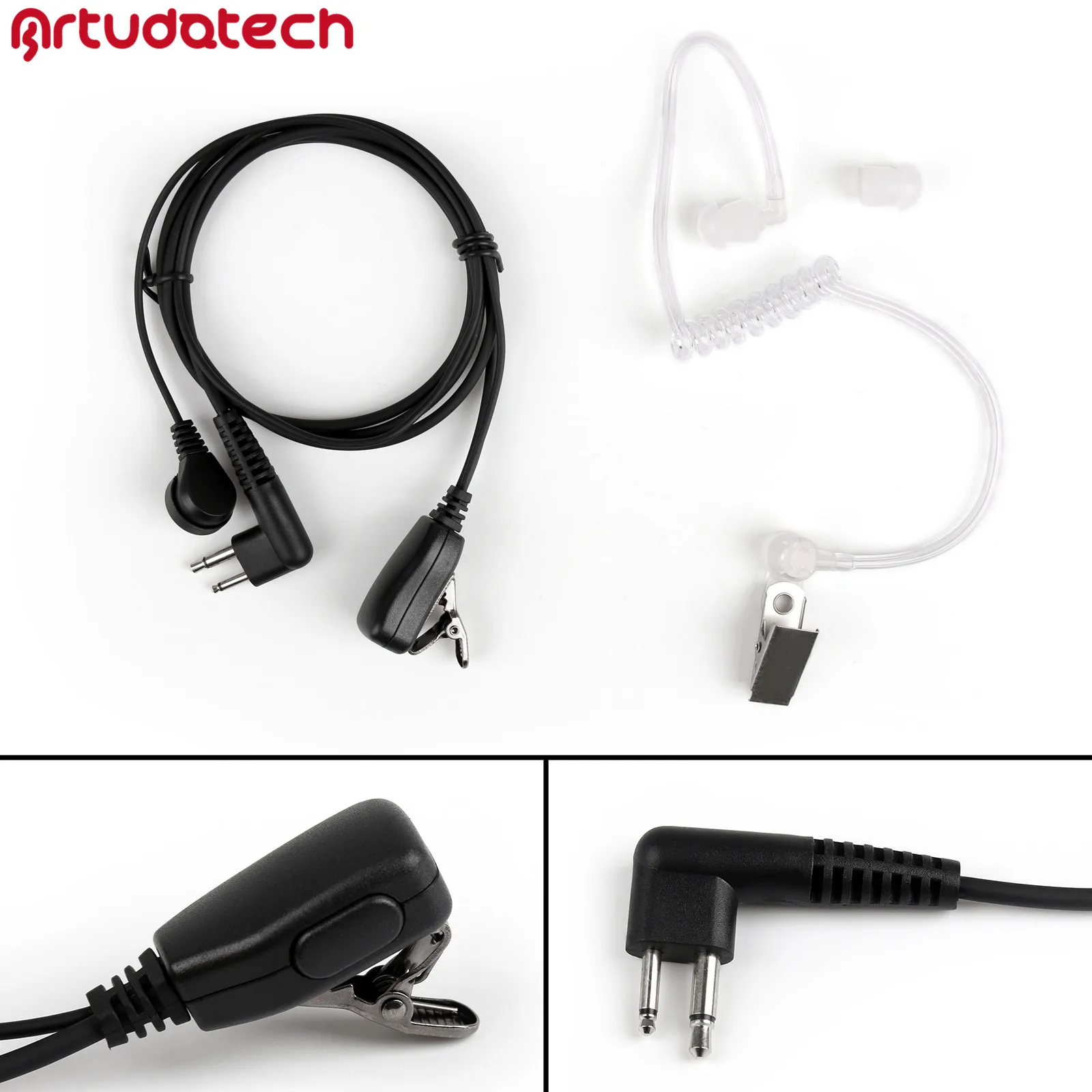 

Artudatech 1Pcs 2 Pin Covert Acoustic Air Tube Headset For Motorola CP040 GP300 CP88 CP 88 040 GP300 Radio