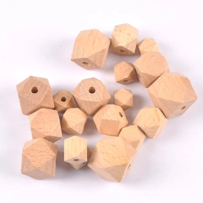 10-20mm natural Beech Wooden Cube unfinished geometric Beads For Jewelry making For Pacifier Clip Chain Accessories MT2230