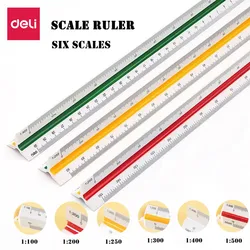 DELI Triangular Scale Ruler Drafting Triangle Scale Architect Engineer Technical Ruler Stationery