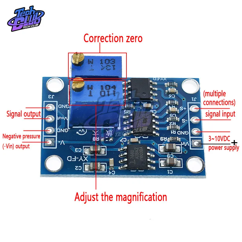 DC 3-12V AD620 Signal Amplifier Adjustable High Precision voltage amplifier transmitter Millivolt amplifier/small signal meter