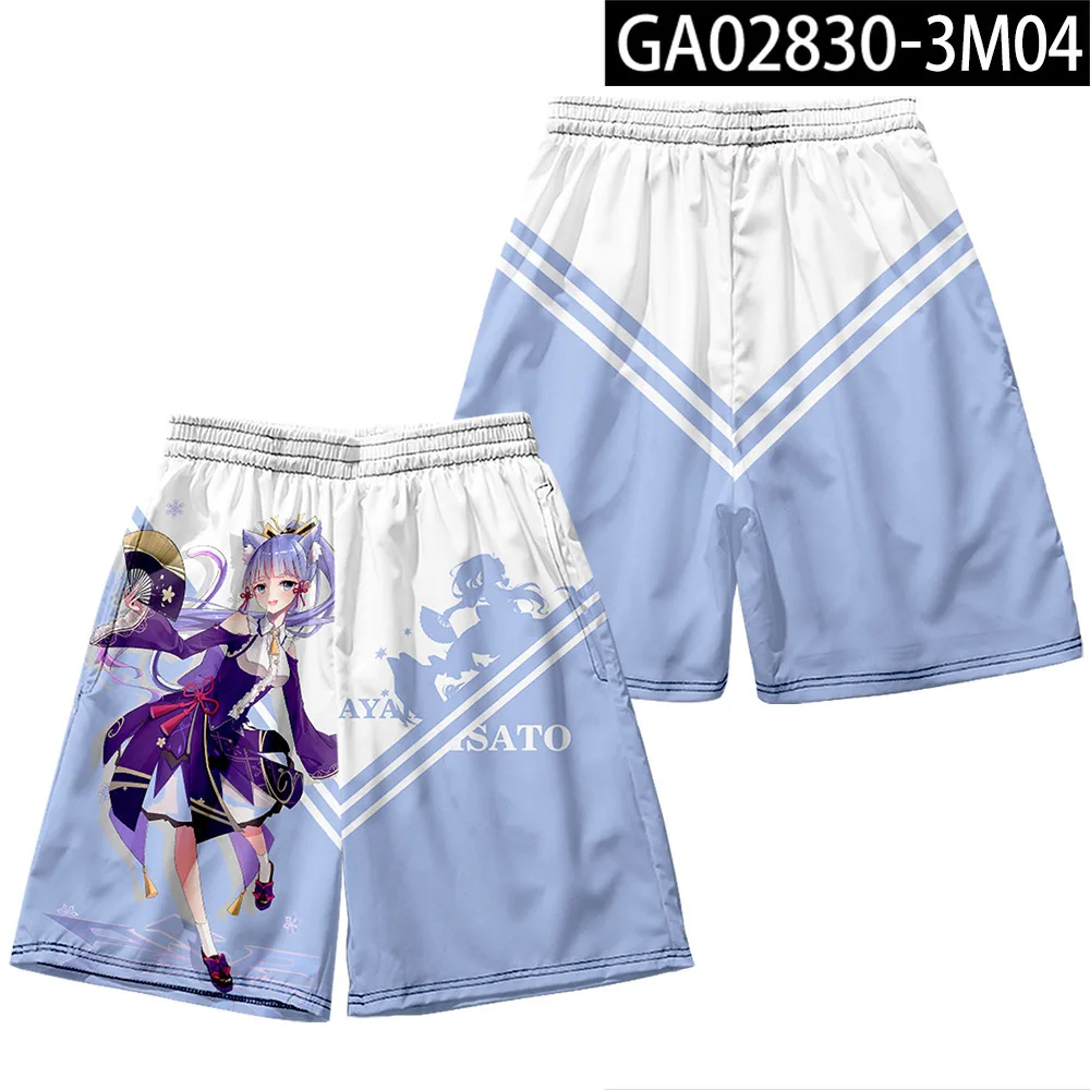 Camiseta de manga corta con estampado 3D para hombre y mujer, camisa divertida con estampado de Genshin Impact 3D, ropa de calle, disfraz de Cosplay de Kamisato Ayaka