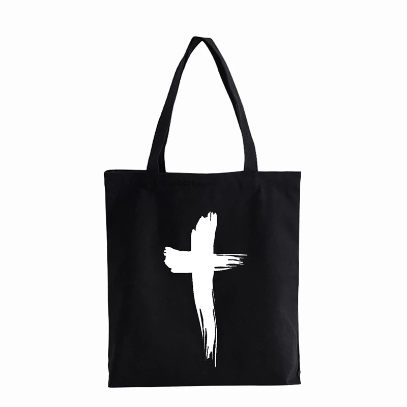 Christian Gebet Jesus leinwand tasche casual Harajuku anime shopper neue punk große kapazität frauen Schulter Tasche einkaufstaschen