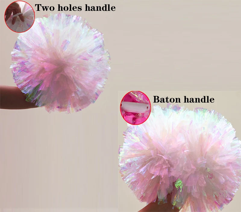 2 pieces colorfast rainbow Cheerleader  Pom Poms colorful Cheerleading Pompoms Cheer Pom Hand Flower Aerobics Balls Sports