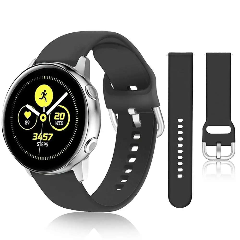 20mm 22mm Watch Band for Samsung Galaxy Watch 46mm Active 2 gear s3 Silicone Wrist Strap for amazfit gtr 42mm ремень watch Strap