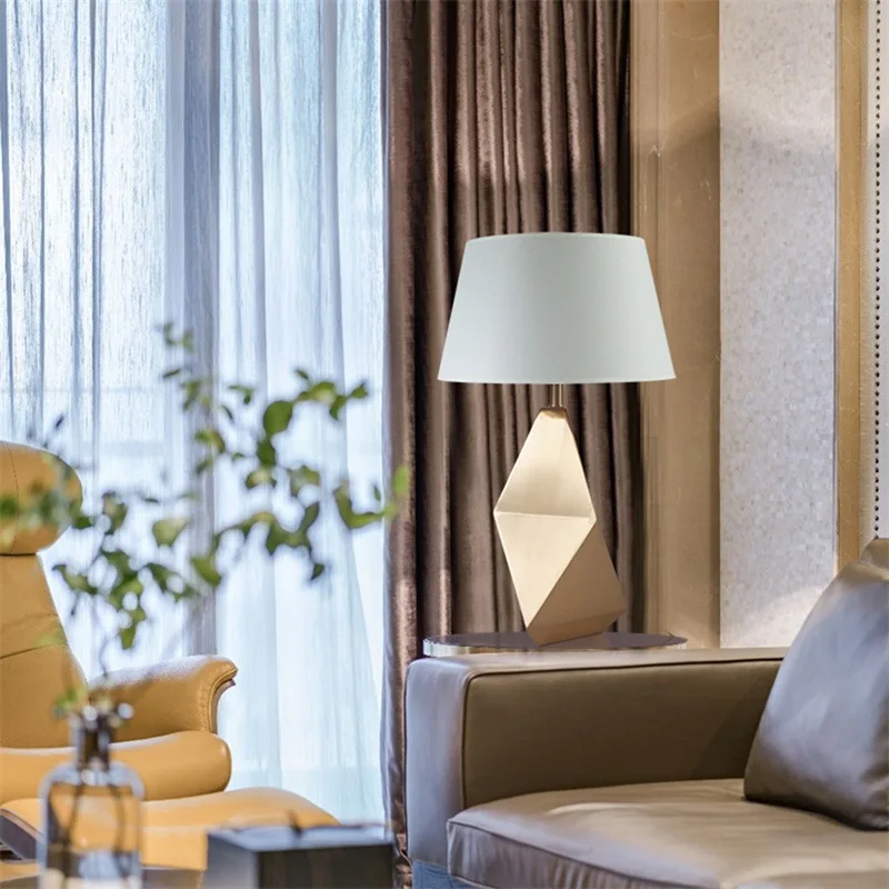 OURFENG Modern LED Table Desk Lamp Bronze Creative Design Bedside Light Decorative For Home Foyer Office Bed Room