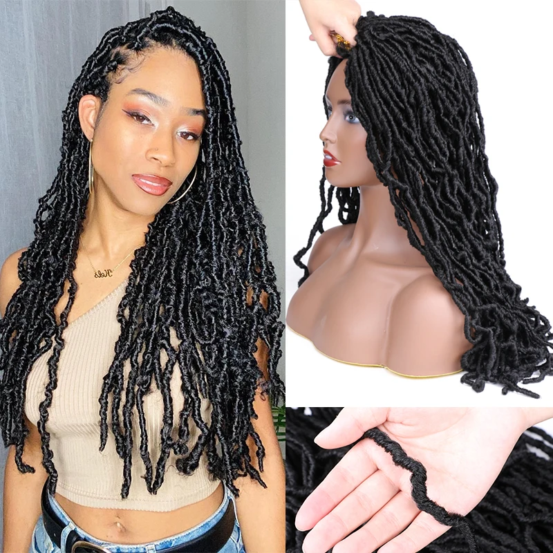 

Full Star Bobbi Boss Nu Locs 18" 20 Roots Faux Locs Synthetic Hair Crotchet Braids hair extensions Black Ombre Brown Bug Blonde