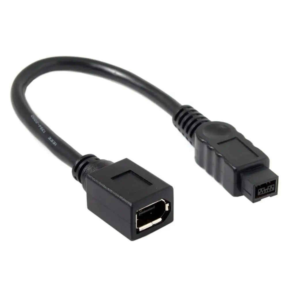 IEEE 1394 IEEE1394 6PIN Female to 1394b 9PIN male Firewire 400 TO 800 Adapter Cable 10cm 0.1m