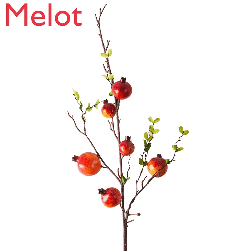 Artificial Pomegranate 6-Head Fruit Branch Artificial Flower Meaning Home Living Room Decoration Decoration Flower Arrangement