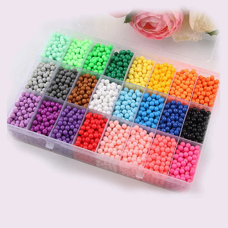 NEW DIY Water Spray Beads 24 Colors Refill Beads Puzzle Crystal Set Ball Games 3D Handmade Magic Toys for Children Manualidades