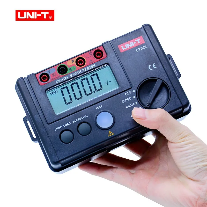 UNI-T UT521 UT522 Digital Earth Ground Resistance tester 0-2000/0-4000ohm resistance meter with LCD backlight display