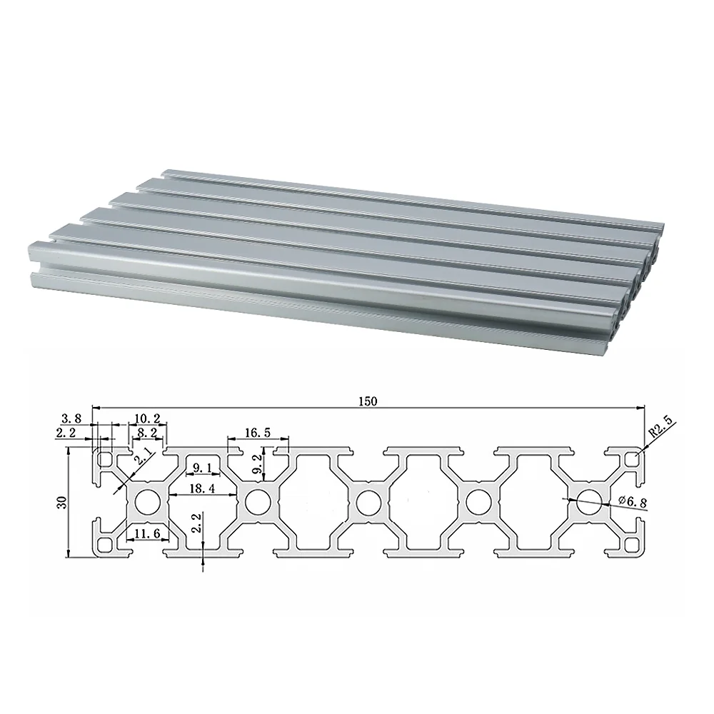 Imagem -03 - Extrusão de Perfil de Alumínio para Cnc Router Quadro Inferior Padrão Europeu 30150 30x150