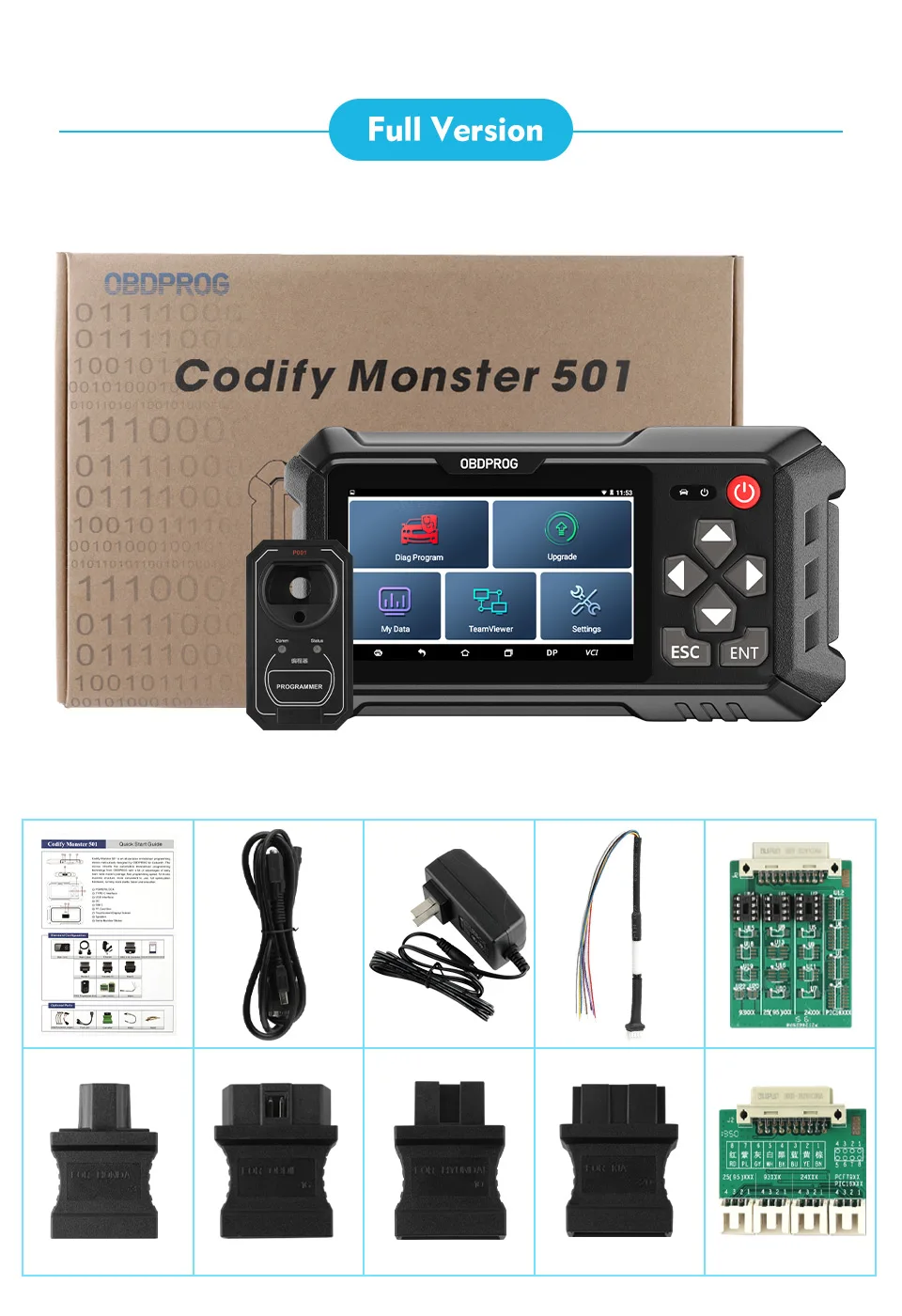 

OBDPROG 501 OBD2 Tool Car Key Programmer Immobilizer Pin Code Reader Automotive Smart Keys Remote Program Auto Diagnostic Tools