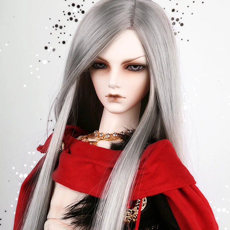 

1/3 1/4 1/6 1/8 Bjd Sd Кукла Парик Проволока Длинный Серый Прямой Высокотемпературный BJD Супер Волосы Кукла Парик