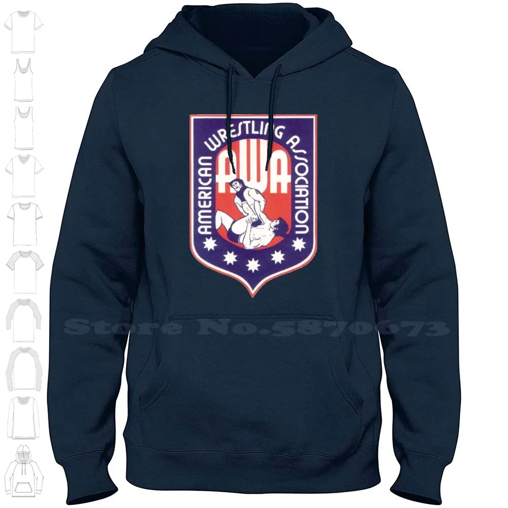 Awa-American Wrestling Association 100% Cotton Hoodie T-Shirt Awa Territories Old School Pro Wrestling Minneapolis Minnesota