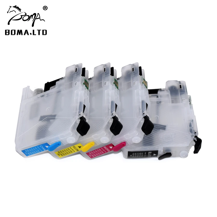 Refillable Ink Cartridges With Auto Reset Chip For Brother LC123 LC121 LC125 LC127 LC129 XL DCP-J4110DW J132W J152W J552DW J752