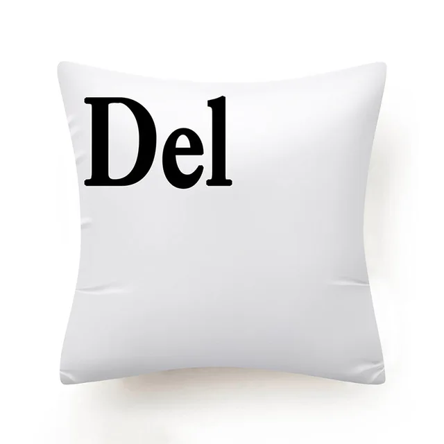 Keyboard Jeanette Alt Del Ctrl Letter Pattern Hug Cushion Cover Black and White Home Decor Home Car Comfort Cushion Cover    ...