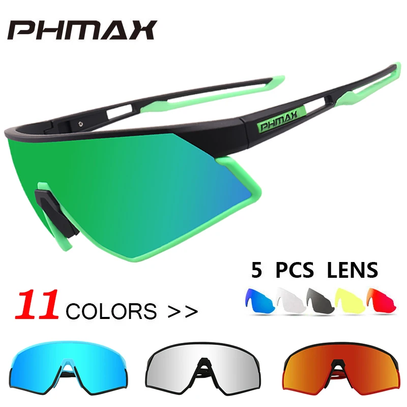 

PHMAX Ultralight Cycling Glasses Polarized 5 Lens Outdoor Sports MTB Bike Glasses Men&Women Cycling Sunglasses Goggles Eyewear