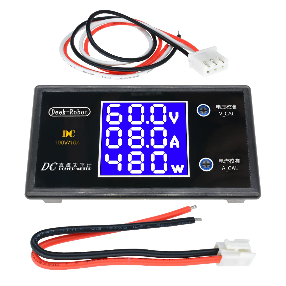 1000W LCD Digital Voltmeter Ammeter Wattmeter Voltage Current Power Meter Volt Detector Tester Monitor DC 0-100V 5A 10A 250W