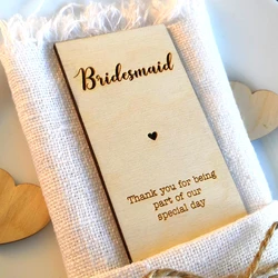 Wooden Place Setting With Bridesmaid Place Card Rustic Wedding Place Card