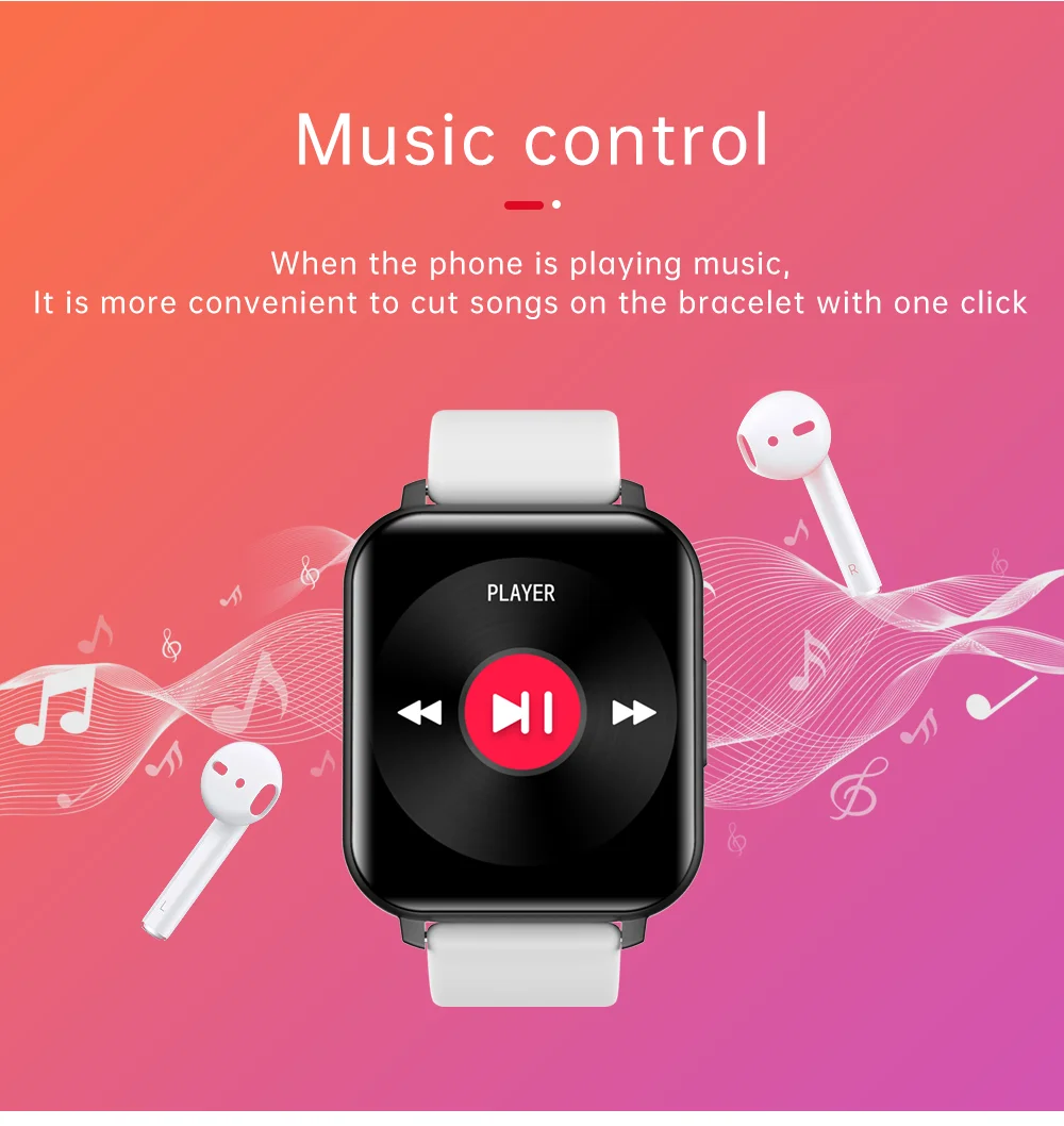 Relógio inteligente t82 bluetooth música esporte rastreador de fitness personalizado dial facebook lembrete pulseira relógio inteligente para android ios