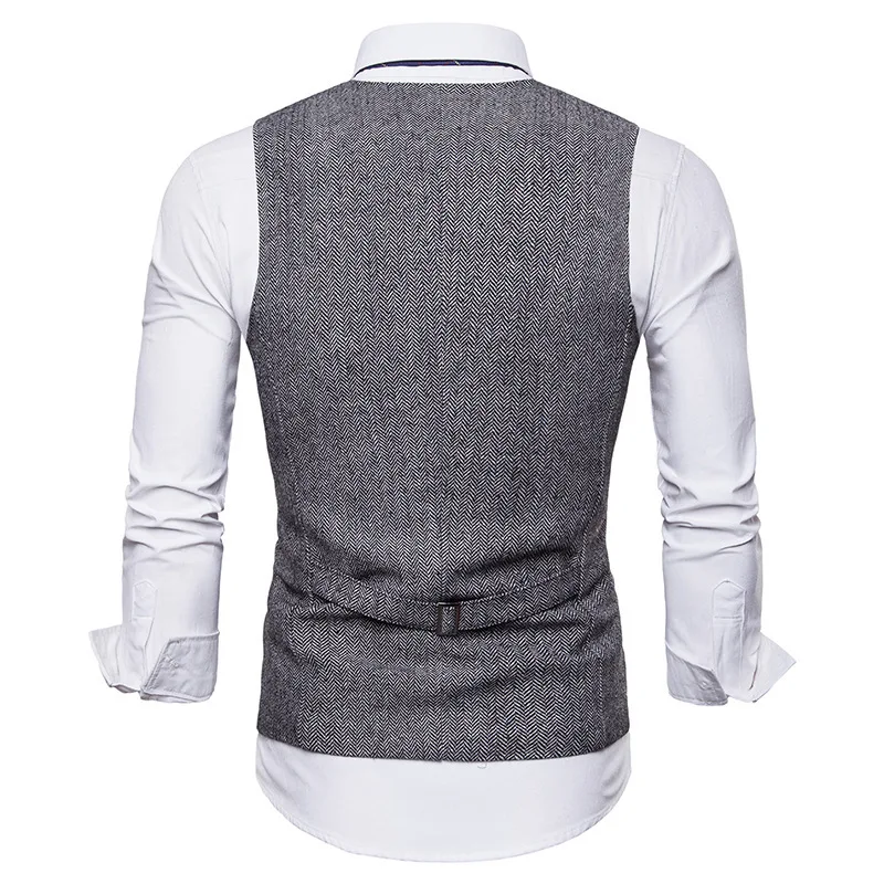 Smart Casual Anzug Weste Männer Business Weste Weste Männer Fashion Formal Kleid Weste Anzug Einreiher Klassische V-ausschnitt Hochzeit Top