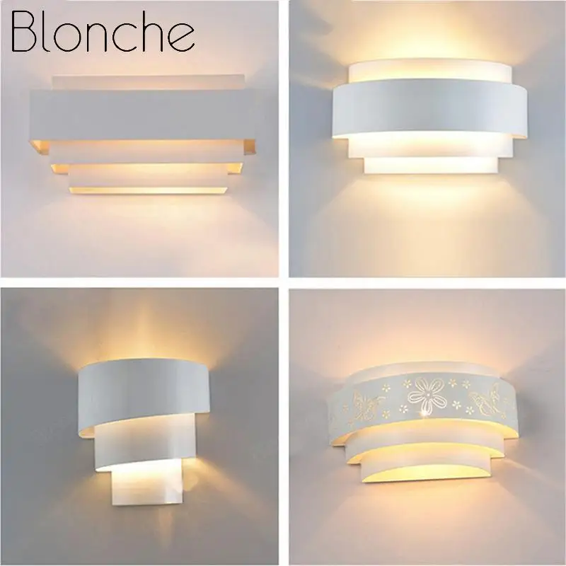 

Modern Minimalist Wall Lamp Led White Wall Light Fixtures Bedroom Bedside Lamp Bathroom Sconce Mirror Lights Art Home Decor E27