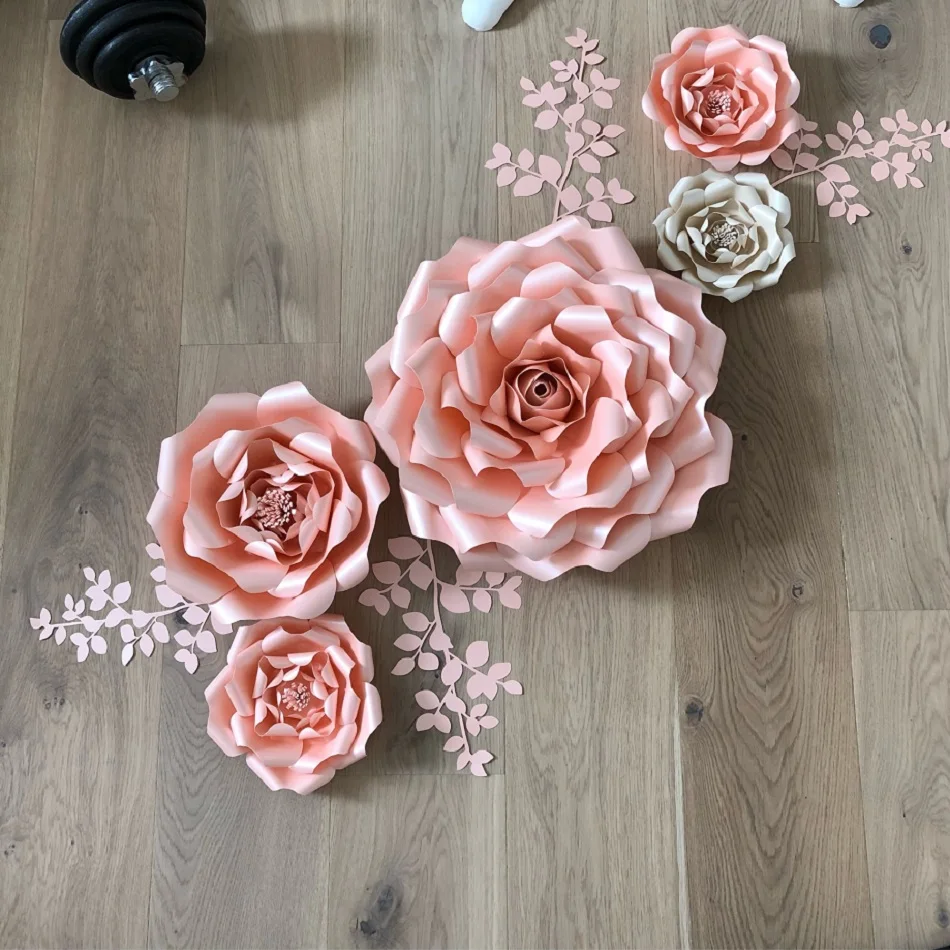 Giant Paper Flowers Large Rose Wedding Flower Wall Backdrops Decor Nursery Wall Decor Fleur Artificielle Mariage Boda Rosa Flore