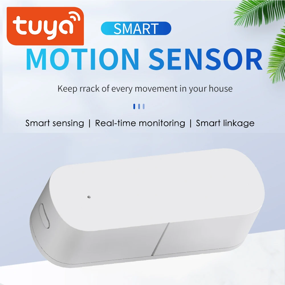 Tuya Zigbee Small Smart vibration sensor motion vibration sensor detection alarm monitor smart home connection tuya gateway use