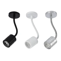 Modern LED Wall Lamp 220V Flexible Arm Light Lamp 12V DC 5W Bedside Reading Light Study Painting Spot Lighting Flexible Hose 20