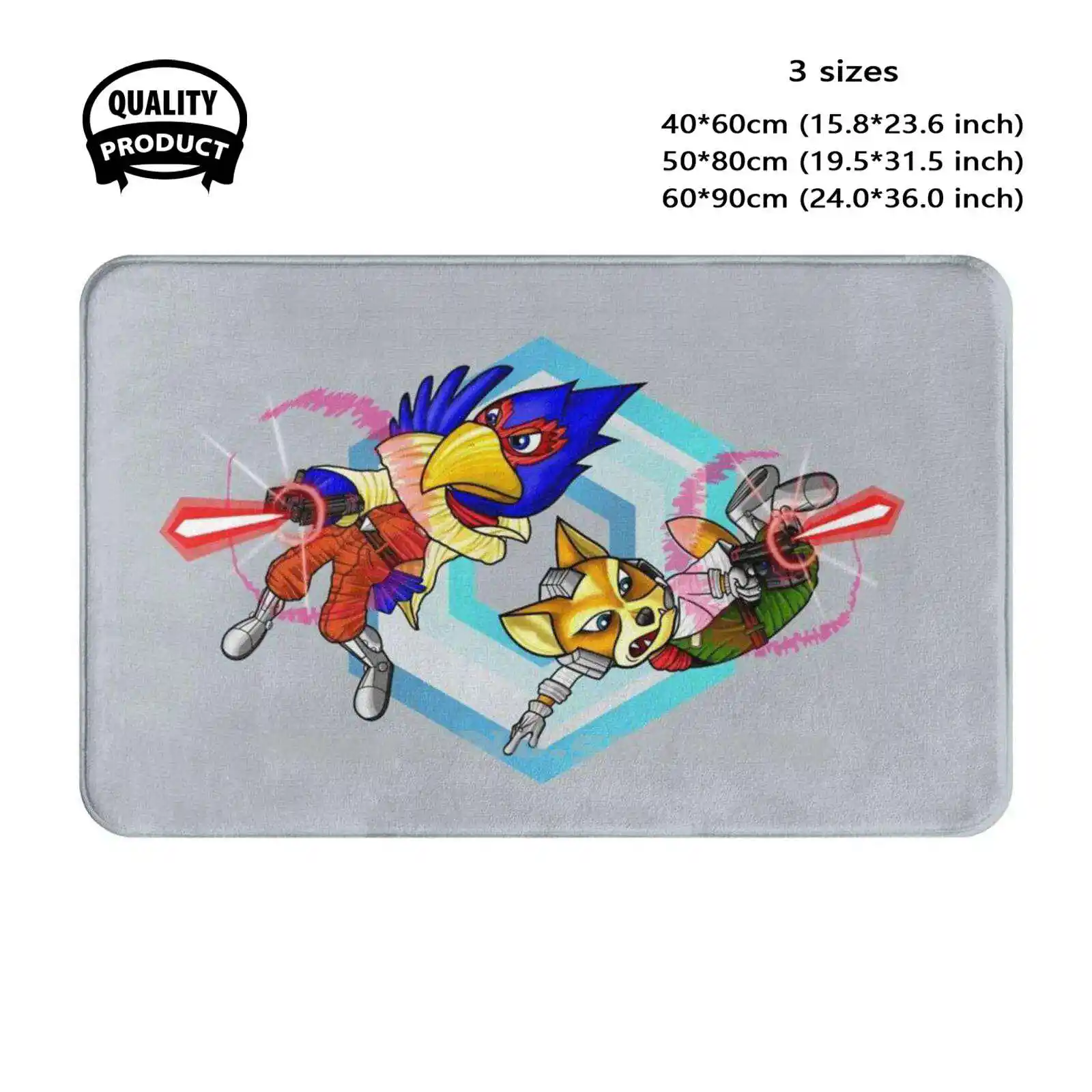 Fox And Falco Shootin' Lasers Soft Cushion Home Carpet Door Mat Car Rug Fox Falco Melee Super Smash Bros Fan Art Lasers Shooting