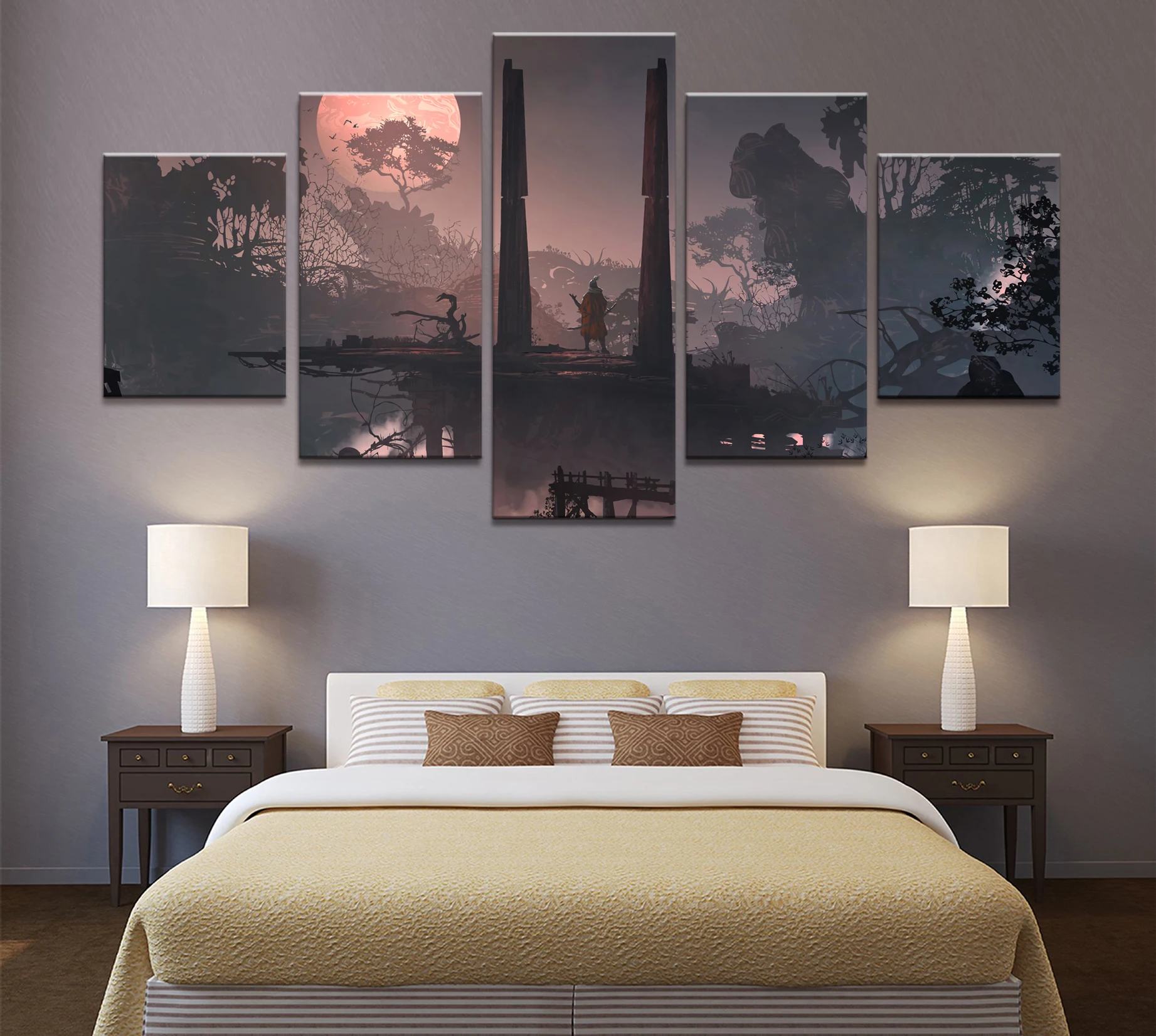 No Framed Canvas 5Pcs SEKIRO Shadows Die Twice Games Wall Art Posters Prints Pictures Paintings Home Decor Decorations