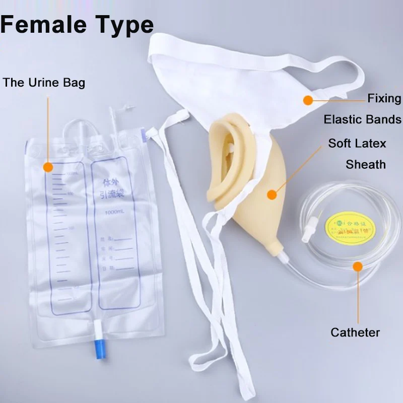 Urine Collection Set Urinal Bag Latex Pee Holder Bedridden Patients Urination Catheter Bags For Man Female Urinary Incontinence