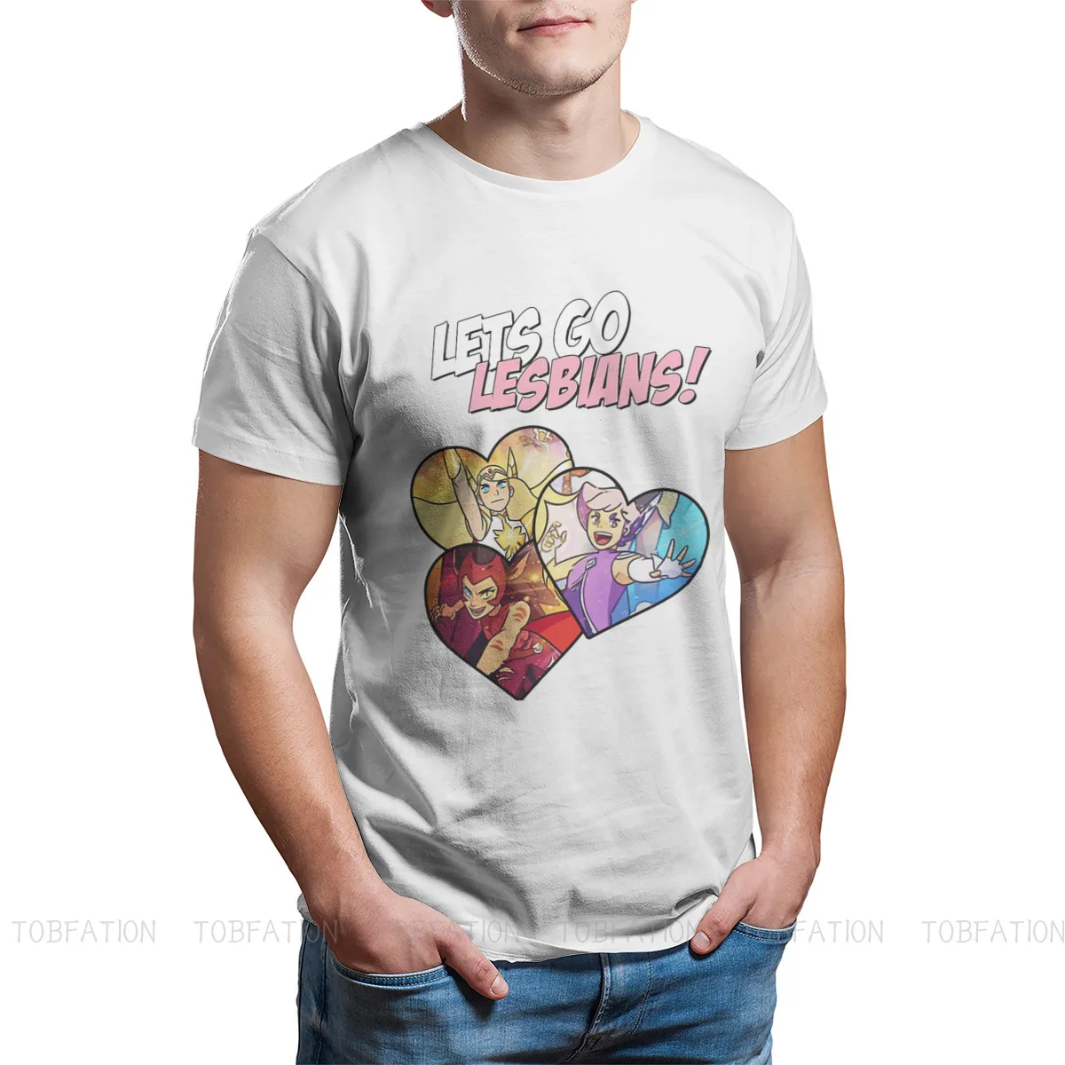 Lets Go Lesbians Hip Hop TShirt She Ra and the Princesses of Power Adora TV Tops Casual T Shirt Men Short Sleeve Gift Clothes