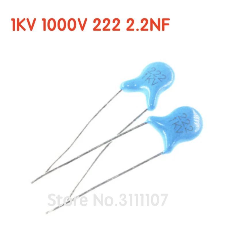 100PCS/LOT 1KV 222 2.2NF 2200PF High Voltage Ceramic Capacitors DIP Capacitance 1000V 2.2nf