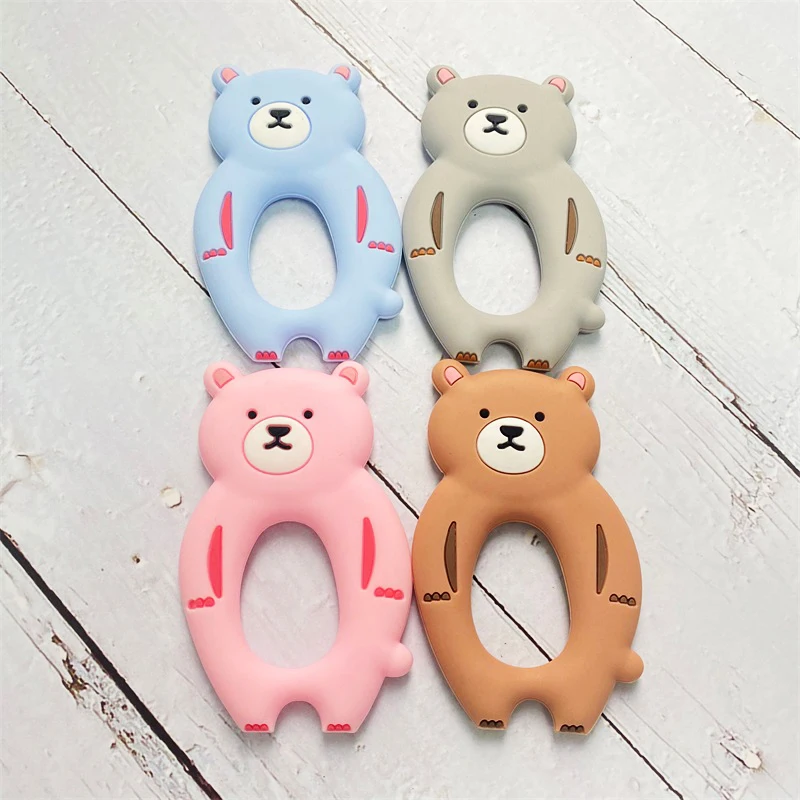 1 szt. Silikonowy Gryzak Dinozaur Kreskówkowy Zwierzę Gryzoń Naszyjnik na Zęby Spożywczy Gryzak dla Niemowląt