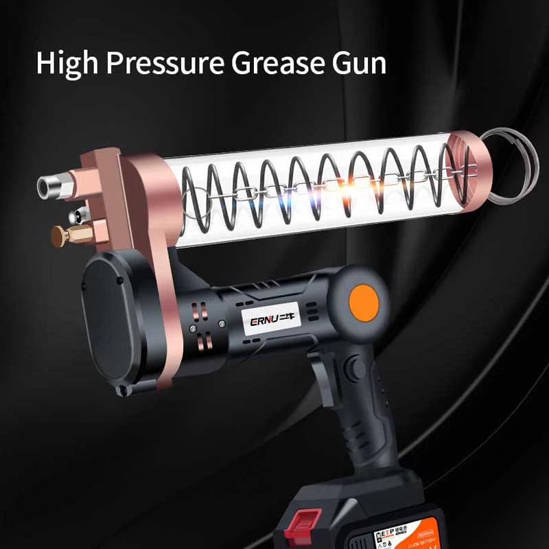 Electric Grease Gun Industrial Grade Leakproof Durable Butter Gun Copper Core Motor Adjustable Handle Easy Operating Grease Tool