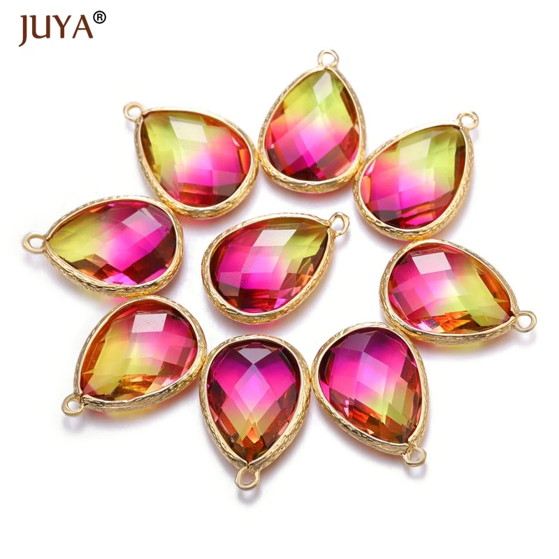 Juya Jewelry diy Accessories Zircon Crystal Charms Pendants for Earrings Necklace Making Supplies Women Jewelry Materials