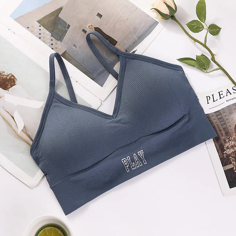 Seamless Tube Top Women Crop Top Fitness Bras Ribbed Top Seamless Bandeau Female Sexy Lingerie Fashion Underwear Removable Pads