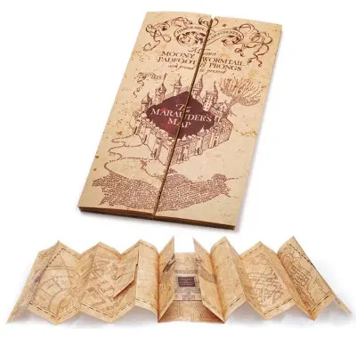 Harried Potters Hogwart School Ticket The Marauder's Map Wizard School Collection Quality Kraft Paper Golden Stamping Gift