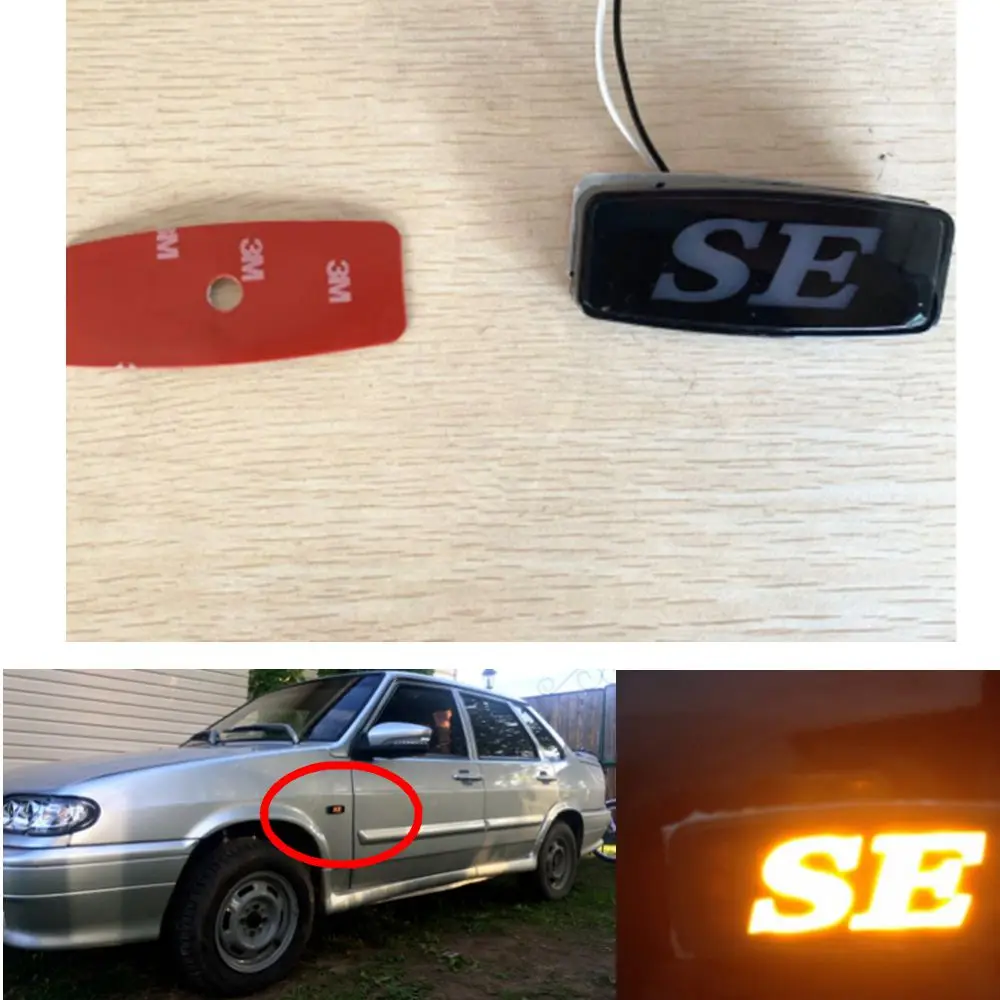 2pcs New Car External Light LED Side Marker red Amber White Turn Signal Light Indicator For lada granta priora car