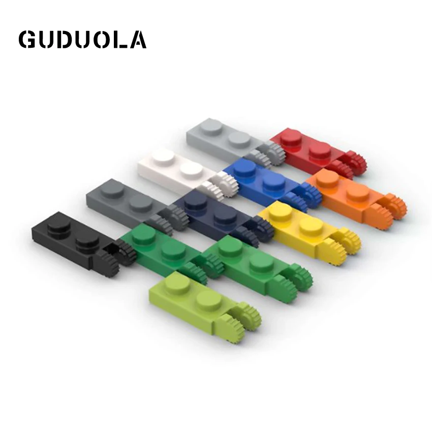 Guduola 44302 Hinge Plate 1x2 MOC Parts Locking with 2 Finger Education DIY Building Block Part Brick Toys 50 pcs/lot