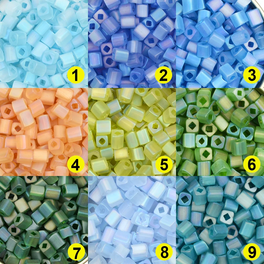 Approx.4mm Matte Colorful Cube Beads Loose Czech Glass Beads for Beads Bracelet Necklace Jewelry Making Diy Oranment Accessories