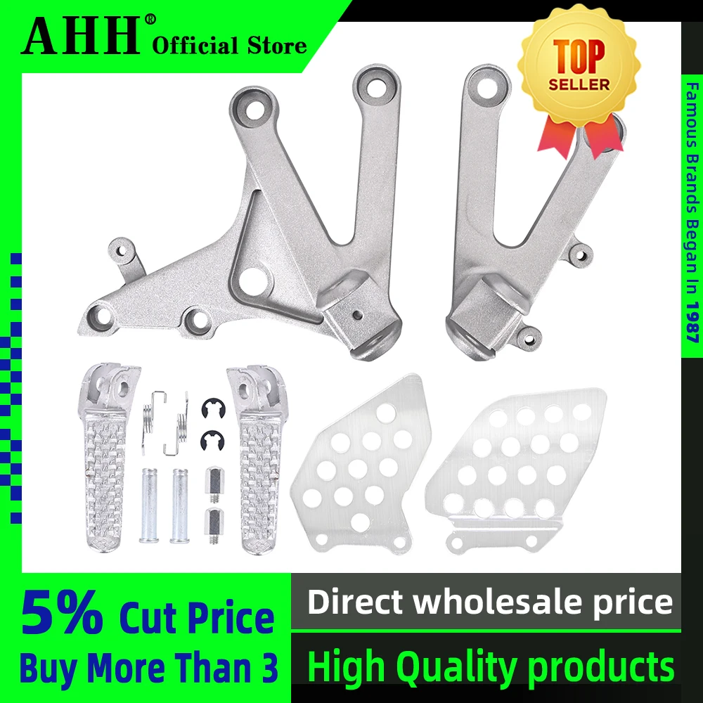 AHH Front Foot Rests Pedal Bracket Assembly Kit For Honda CBR600RR F5 07 08 09 10 11 12 13 14 CBR600 F5 07-14 Motorcycle Parts