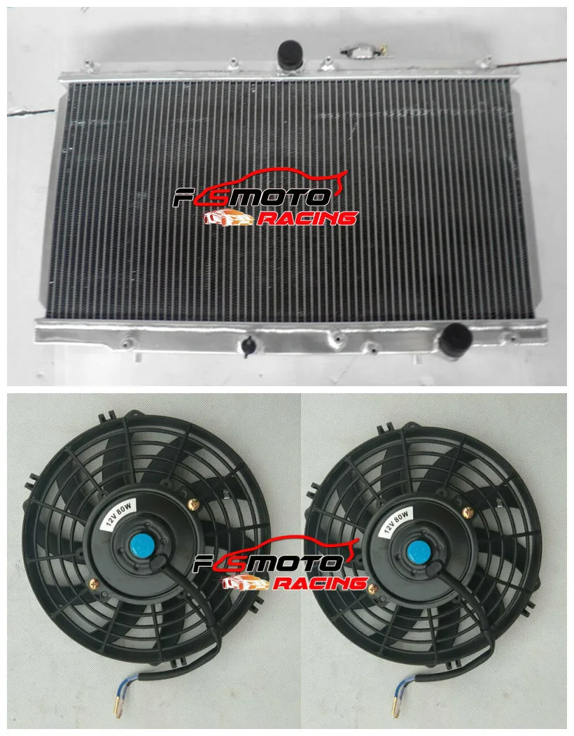 Aluminum Radiator + Fan For 1997-2001 2000 1999 1998 1997 Honda Prelude